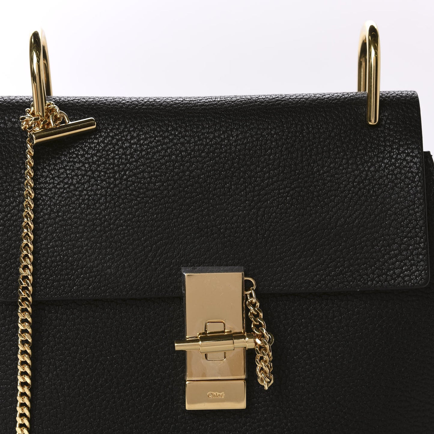 Grained Lambskin Drew Shoulder Bag Black