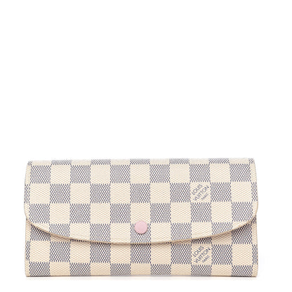 Louis Vuitton Damier Azur Emilie Wallet Rose Ballerine 1 of 6