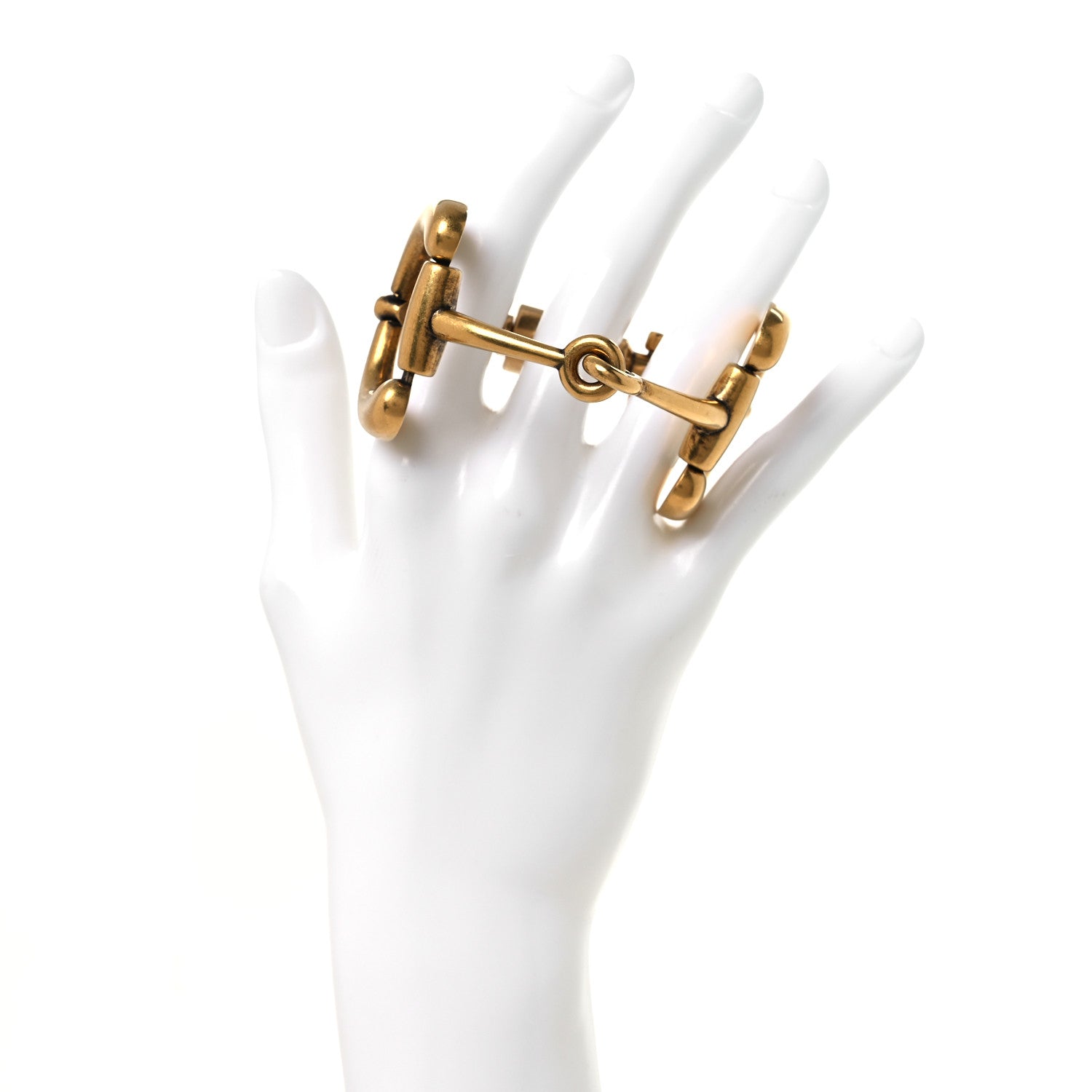 Gucci Brass Horsebit Bracelet S Aged Gold 2 of 6