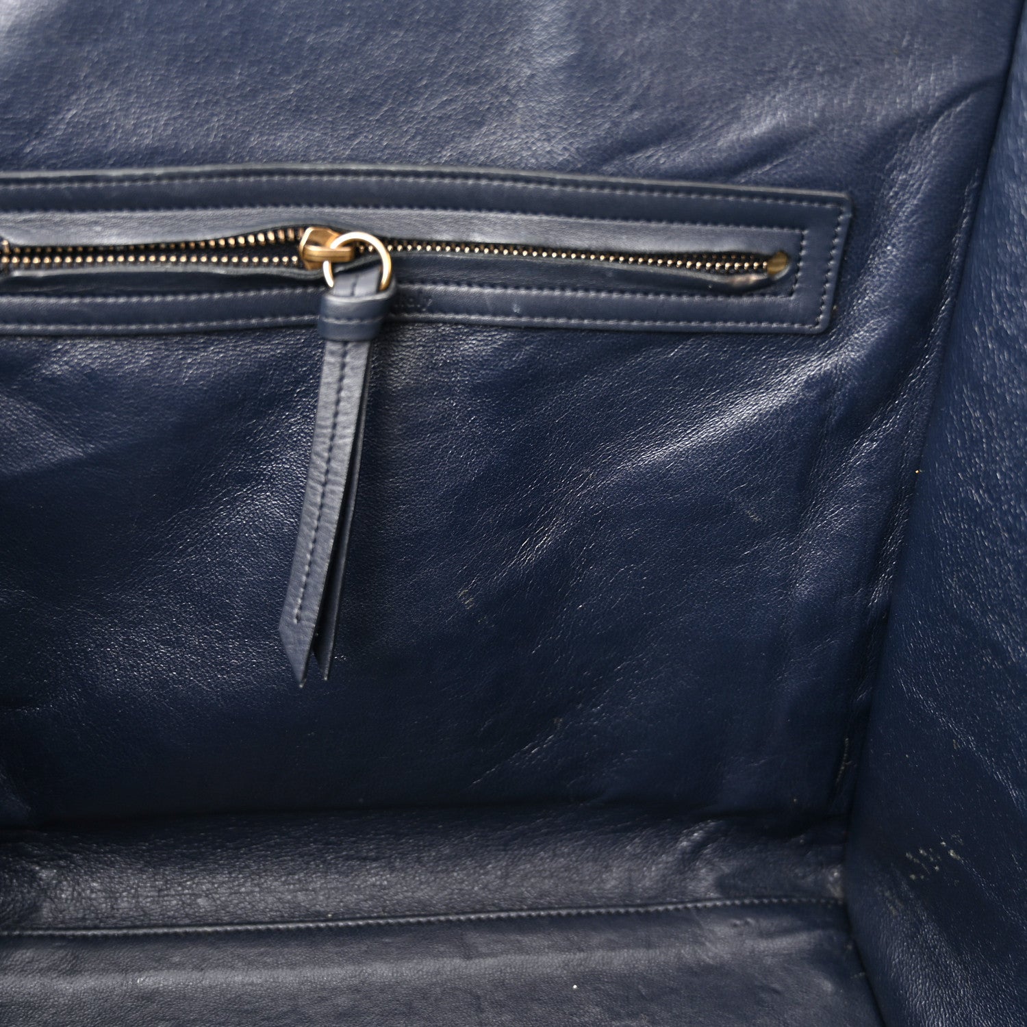Celine Crocodile Embossed Nubuck Medium Phantom Luggage Navy Blue 11 of 14