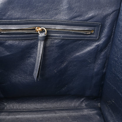 Celine Crocodile Embossed Nubuck Medium Phantom Luggage Navy Blue 11 of 14