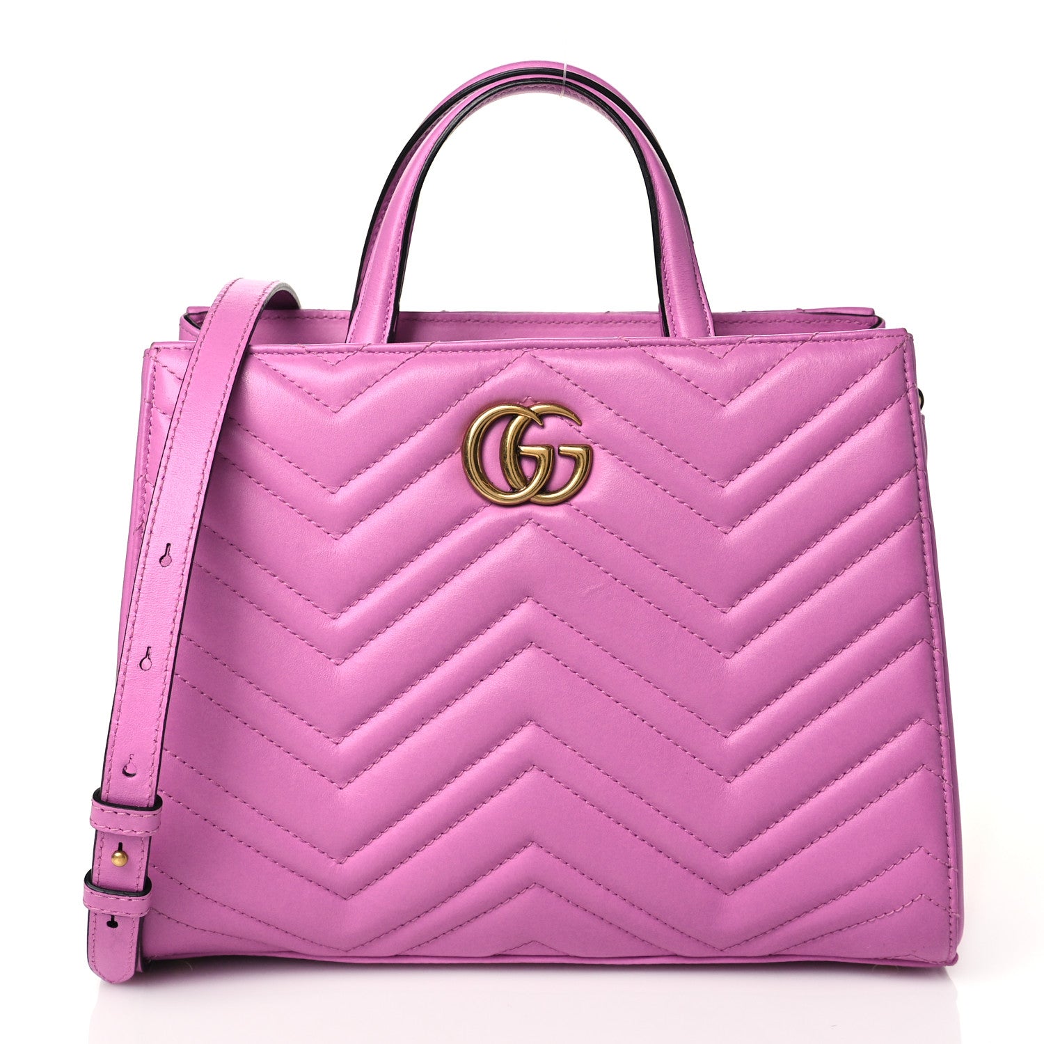Gucci Calfskin Matelasse Small GG Marmont Tote Candy Mousse 1 of 10