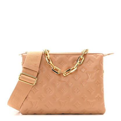 Louis Vuitton Lambskin Embossed Monogram Coussin PM Camel 1 of 14
