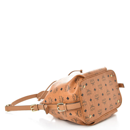 MCM Visetos Essential Drawstring Bucket Bag Cognac 4 of 11