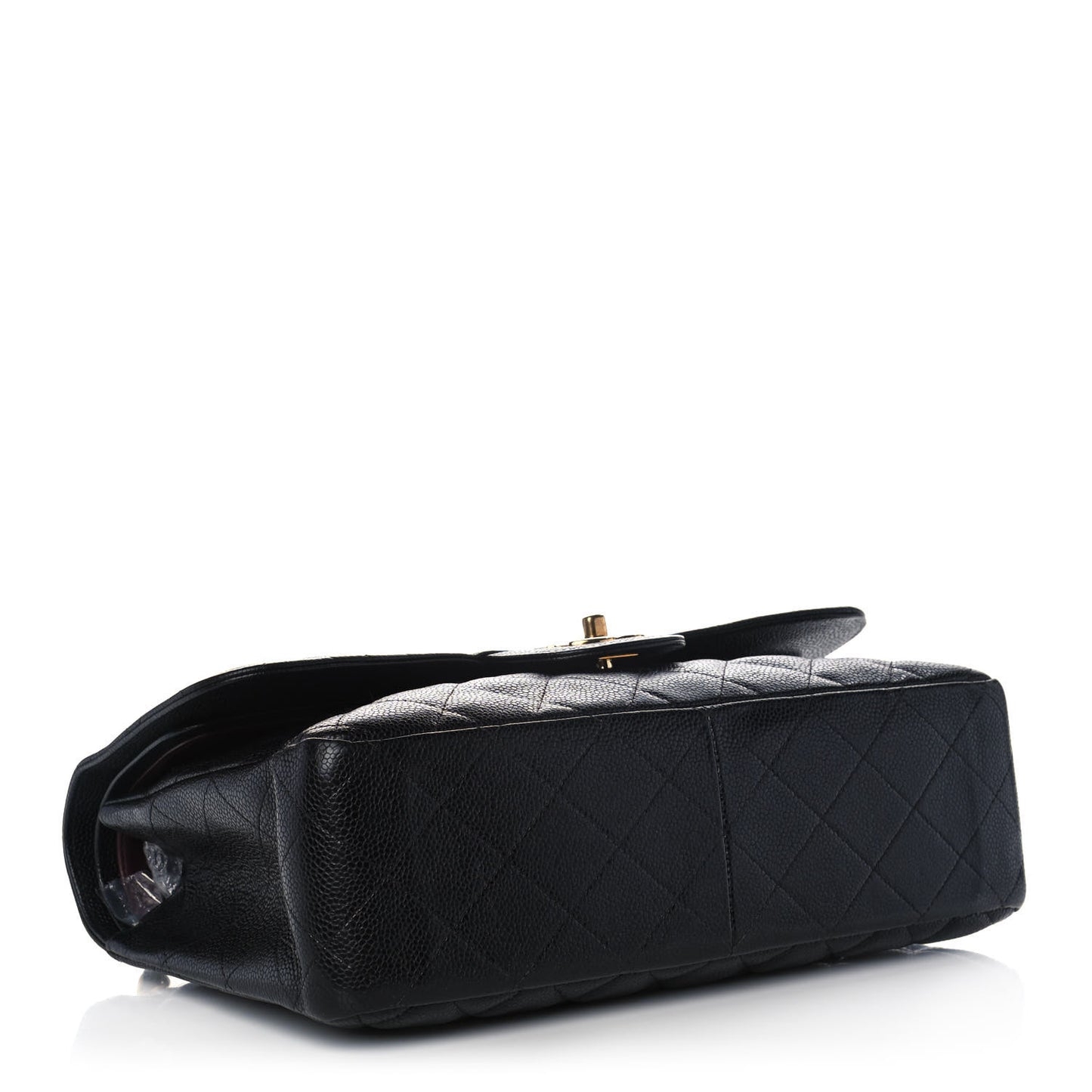 Caviar Quilted Jumbo Double Flap Black