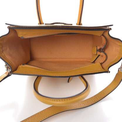 Celine Drummed Calfskin Nano Luggage Ocre 6 of 16