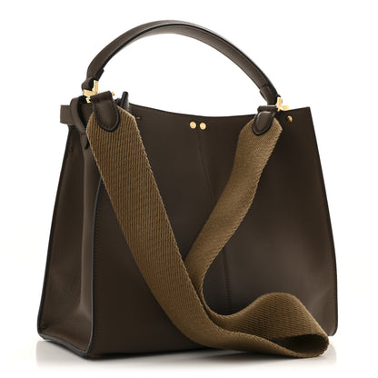 Fendi Vitello Seta Glazed Fabric FF 1974 Medium Peekaboo X-Lite Maya Mogano Panna Maya Mogano Panna 3 of 10