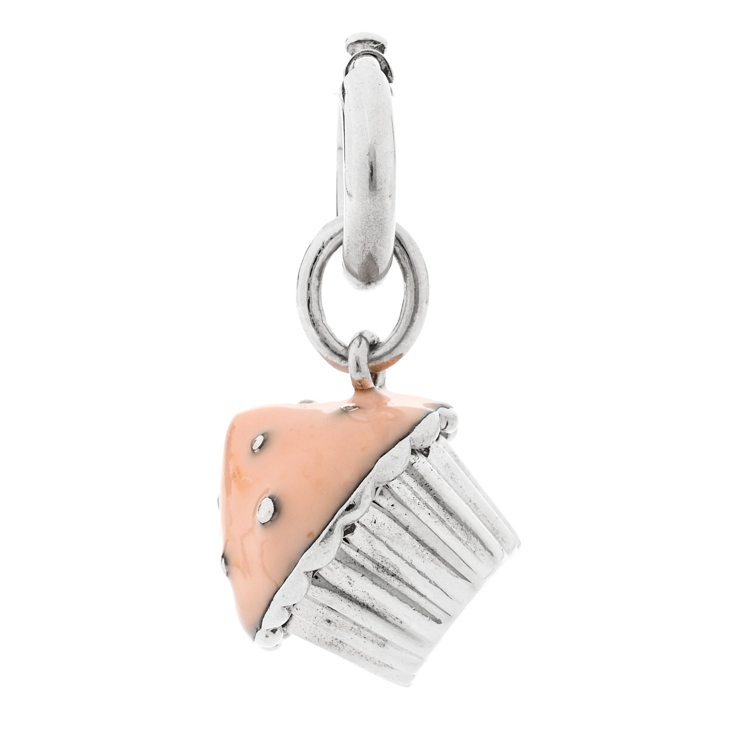 Sterling Silver Enamel Cupcake Charm