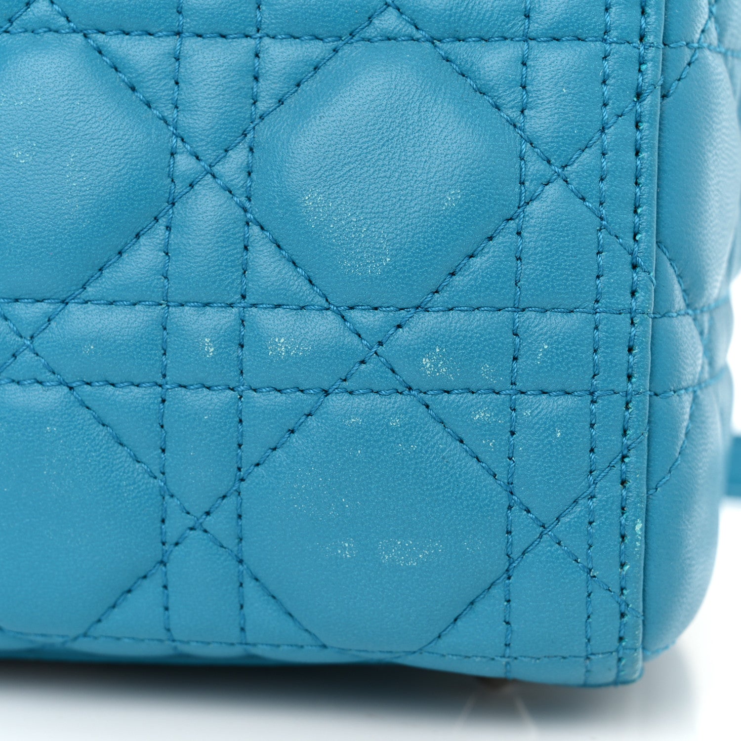 Christian Dior Lambskin Cannage Large Lady Dior Turquoise 17 of 21
