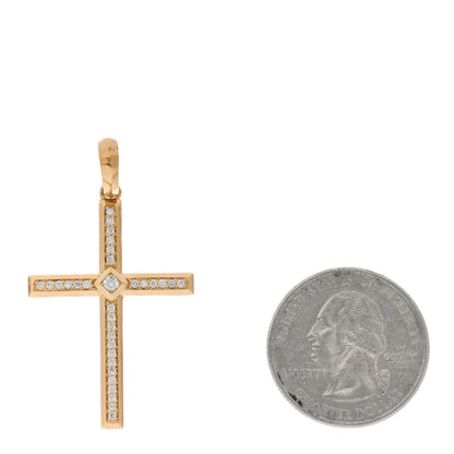 David Yurman 18K Yellow Gold Diamond Modern Renaissance Cross Pendant 2 of 4
