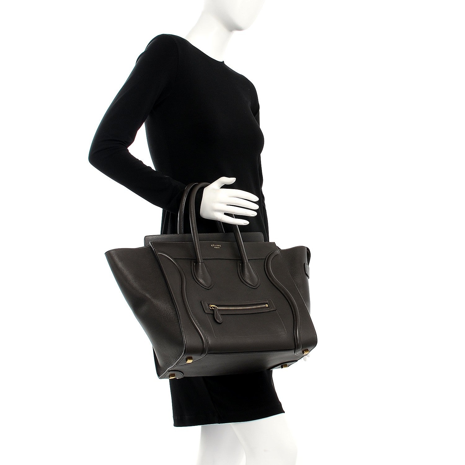 Celine Soft Grained Calfskin Mini Luggage Brown 2 of 7
