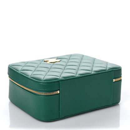 Chanel Lambskin Quilted Top Handle Vanity Case Green 3 of 8