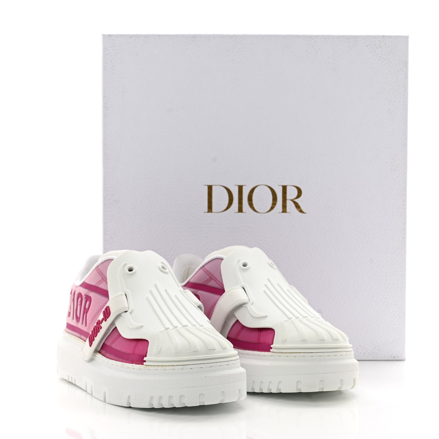 Reflective Fabric Shaded Dior-ID Platform Sneakers 35 Raspberry