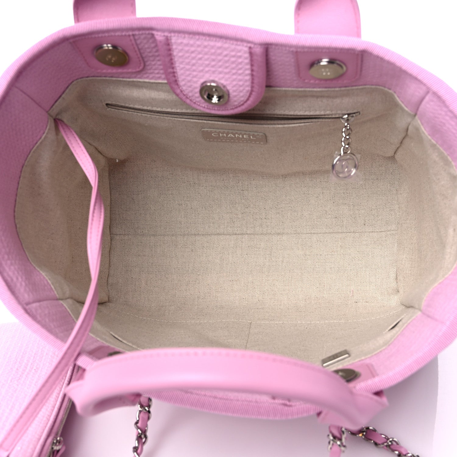 Chanel Mixed Fibers Small Deauville Tote Pink 6 of 11
