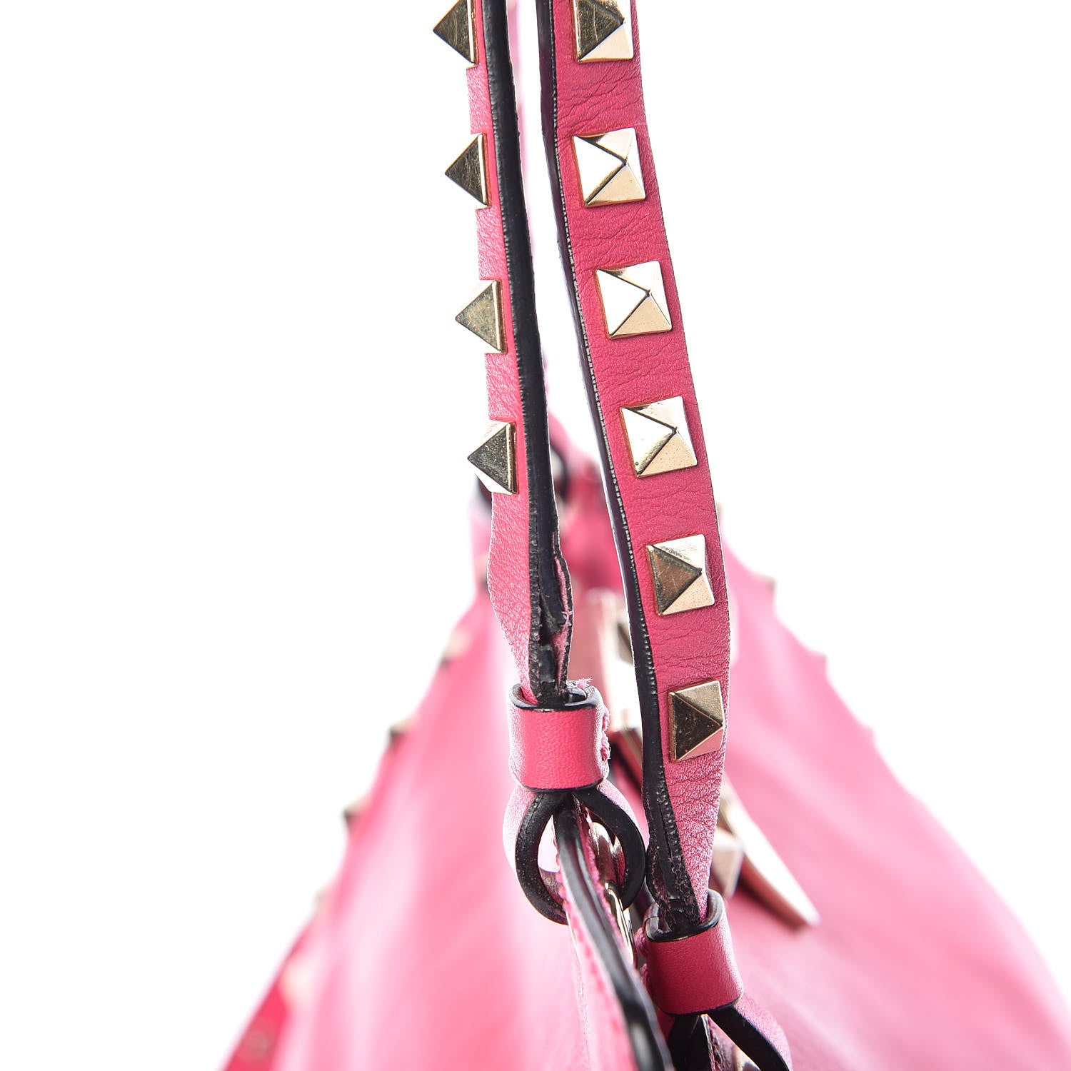 Valentino Garavani Vitello Small Rockstud Tote Pop Fuxia 18 of 19