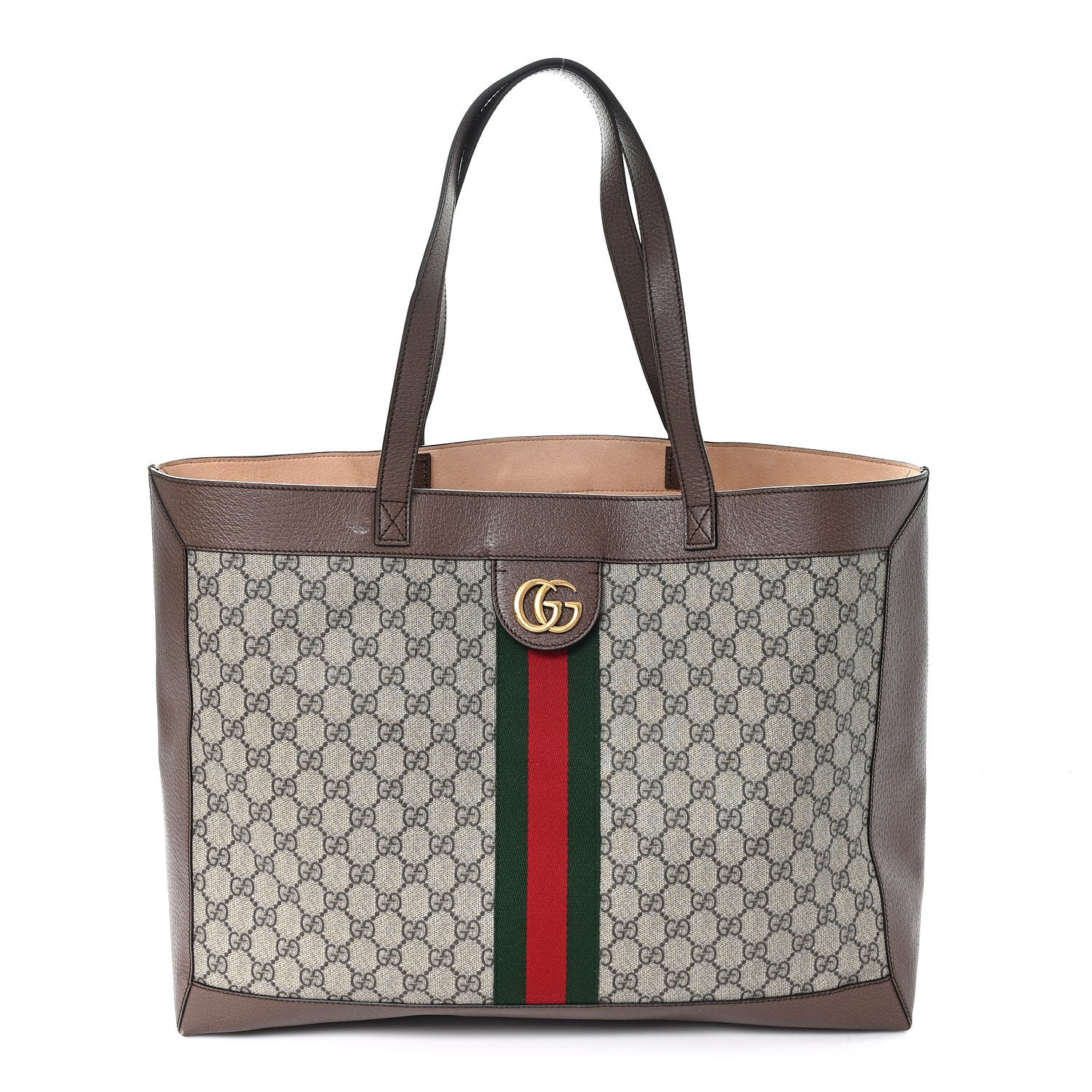 Gucci GG Supreme Monogram Web Ophidia Tote Brown 1 of 11