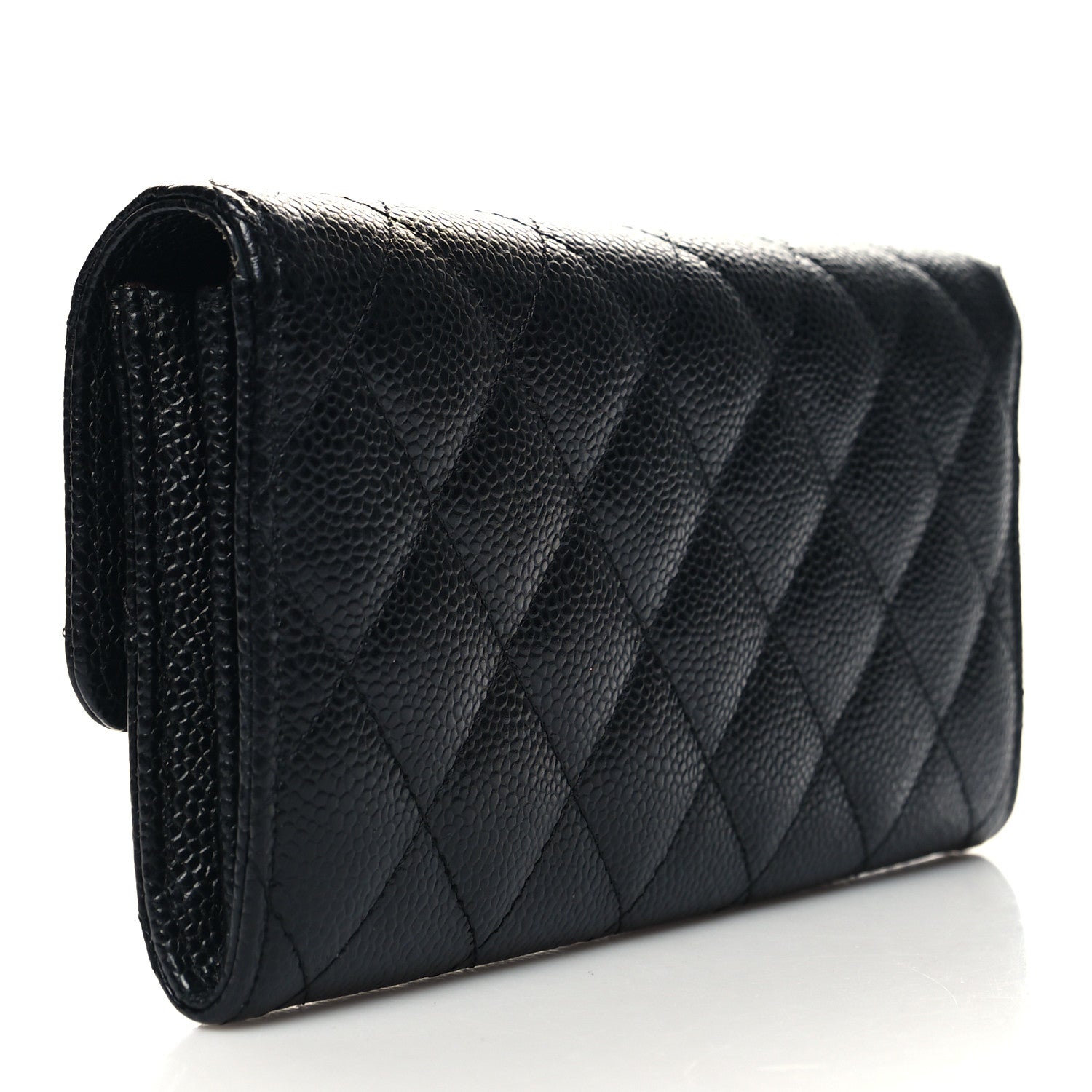Chanel Caviar Quilted Long Flap Wallet Black 3 of 10