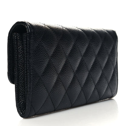 Chanel Caviar Quilted Long Flap Wallet Black 3 of 10