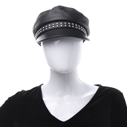 Gucci Calfskin Studded Cellarius Hat S Black 2 of 9