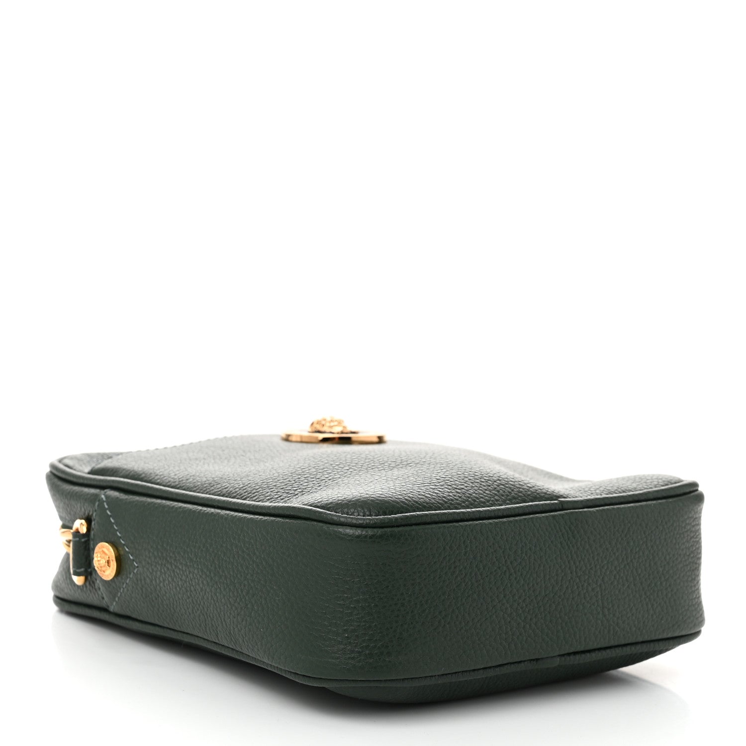 Versace Grained Calfskin Small Medusa Messenger Bag Green 4 of 9