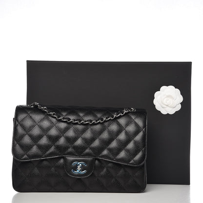 Chanel Caviar Quilted Jumbo Double Flap Black 9 of 9
