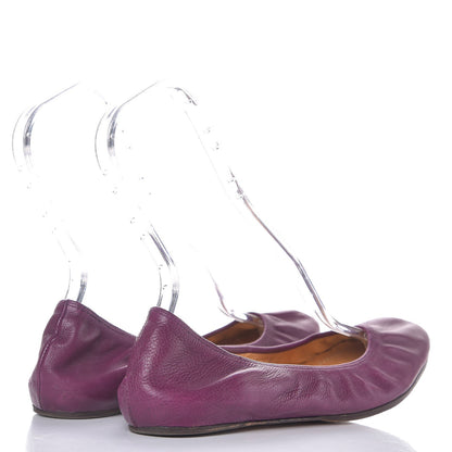 Lanvin Lambskin Elastic Ballet Flats 42 Purple 4 of 9