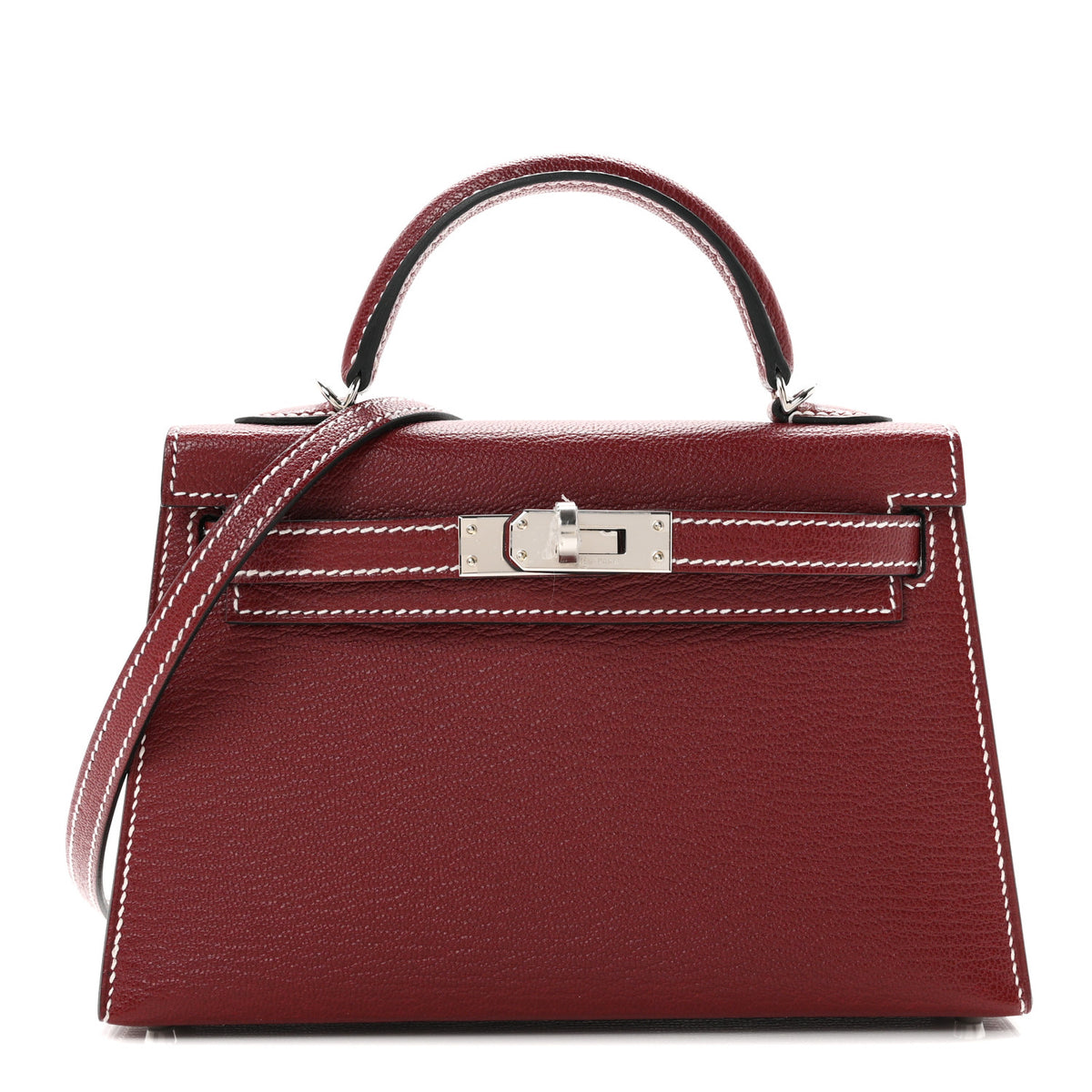 Chevre Mysore Horseshoe Mini Kelly Sellier 20 Rouge H