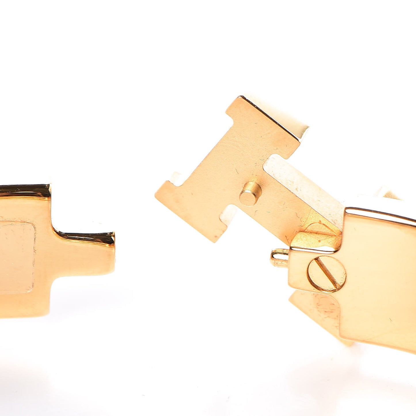 Enamel Narrow Clic Clac H Bracelet PM White