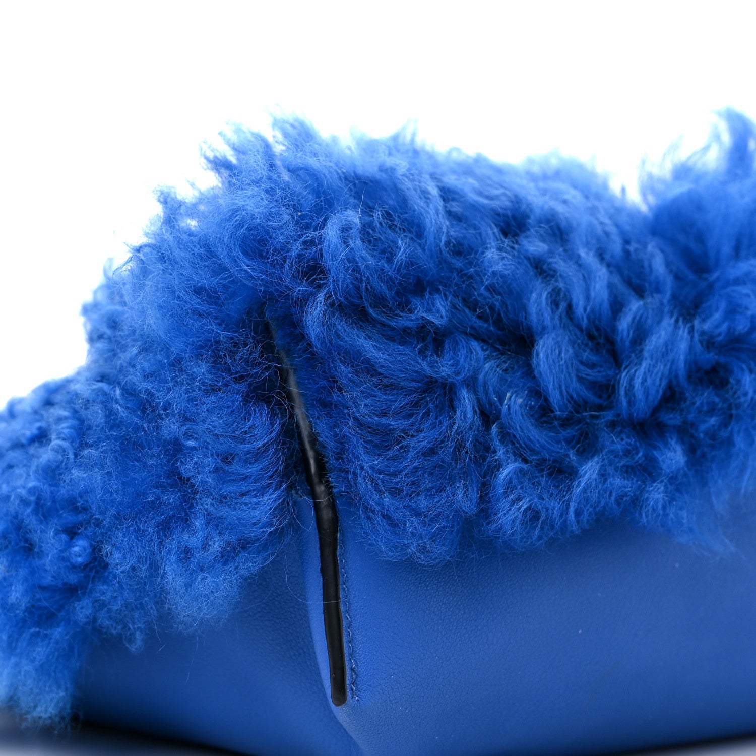 Loewe Nappa Shearling Flamenco Knot Clutch Blue 7 of 9