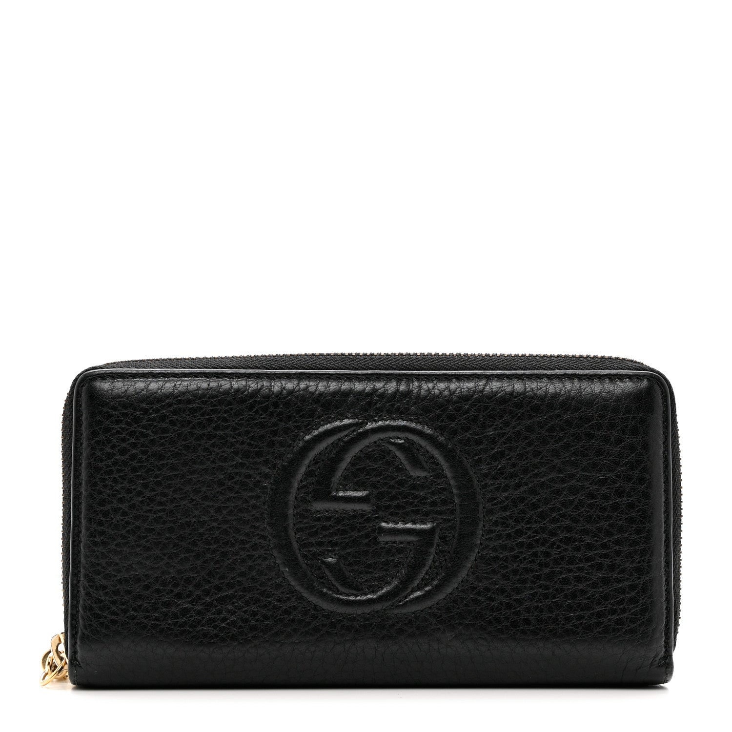 Gucci Pebbled Calfskin Soho Zip Around Wallet Black 1 of 8