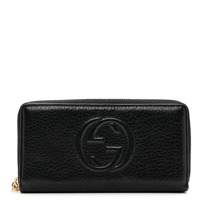Gucci Pebbled Calfskin Soho Zip Around Wallet Black 1 of 8