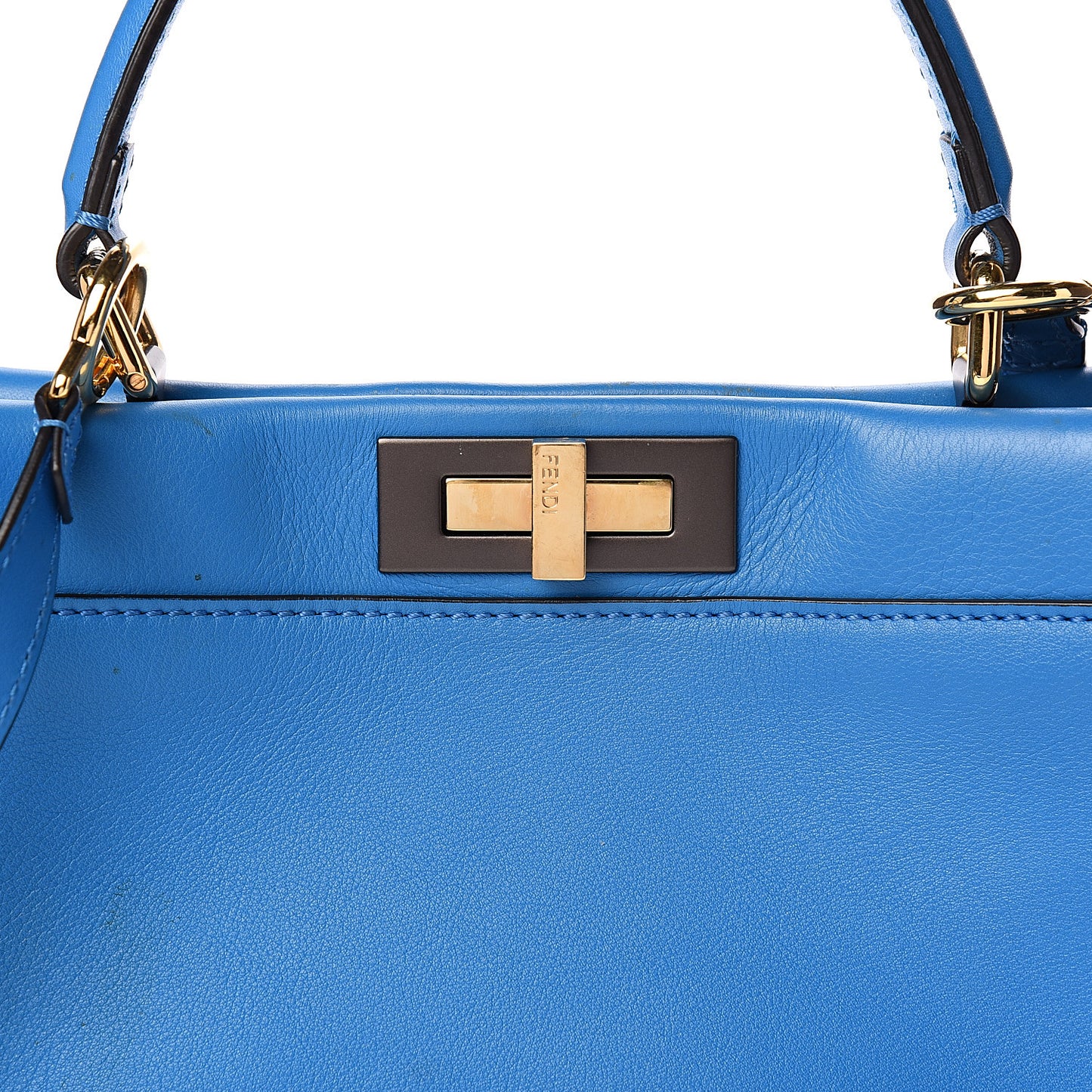 Vitello Seta Medium Peekaboo Iconic Satchel Blue Royal