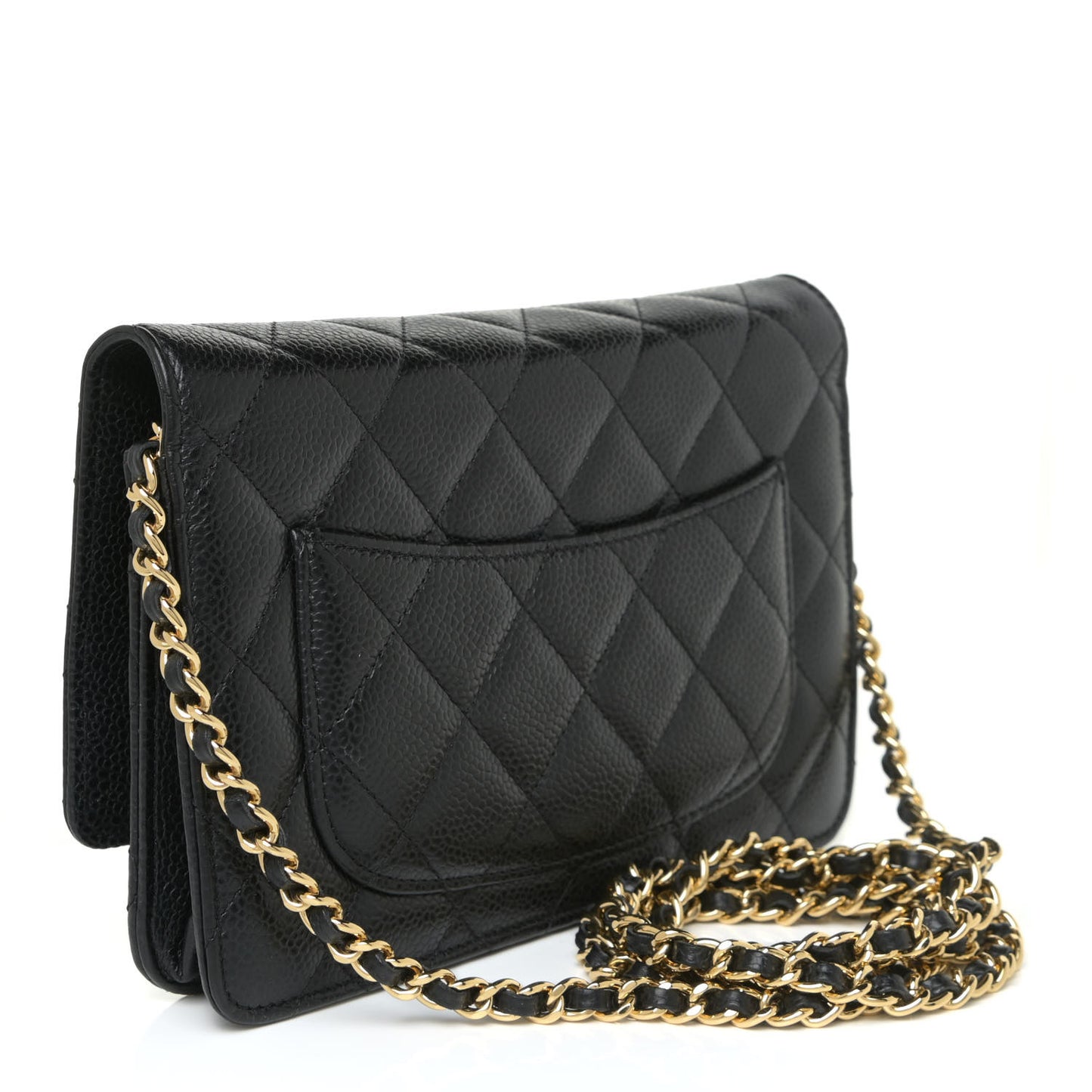Caviar Quilted Wallet On Chain WOC Black