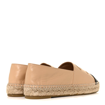 Chanel Lambskin CC Espadrilles 38 Beige Black 4 of 8