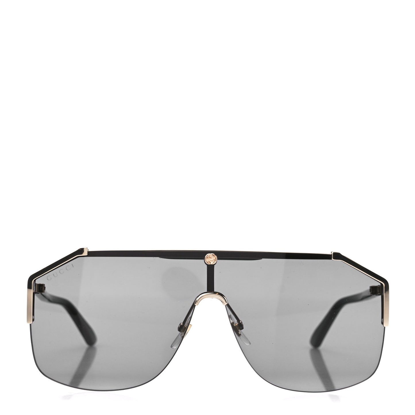 Metal Rimless Square Sunglasses GG0291S Black Gold