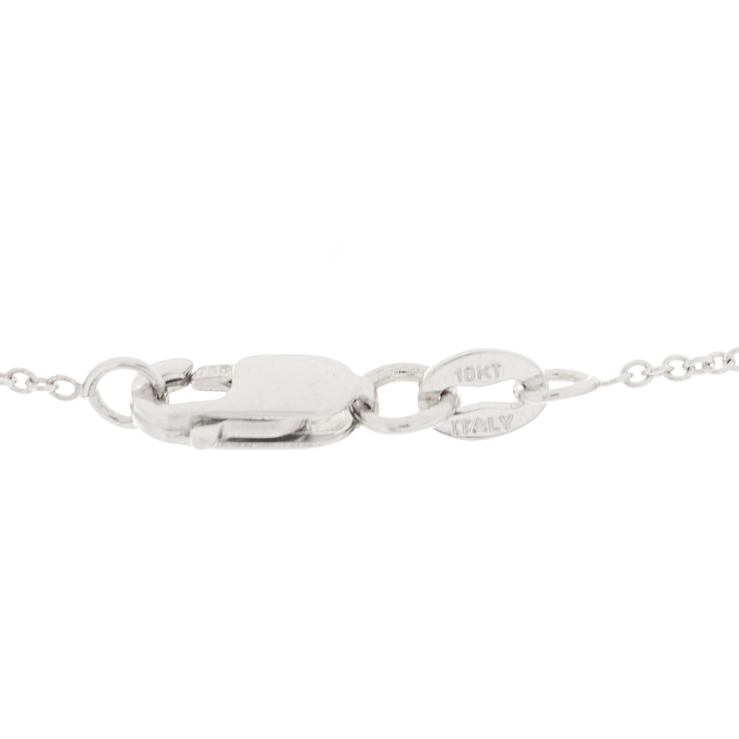 18K White Gold Diamond Curved Bar Pendant Necklace