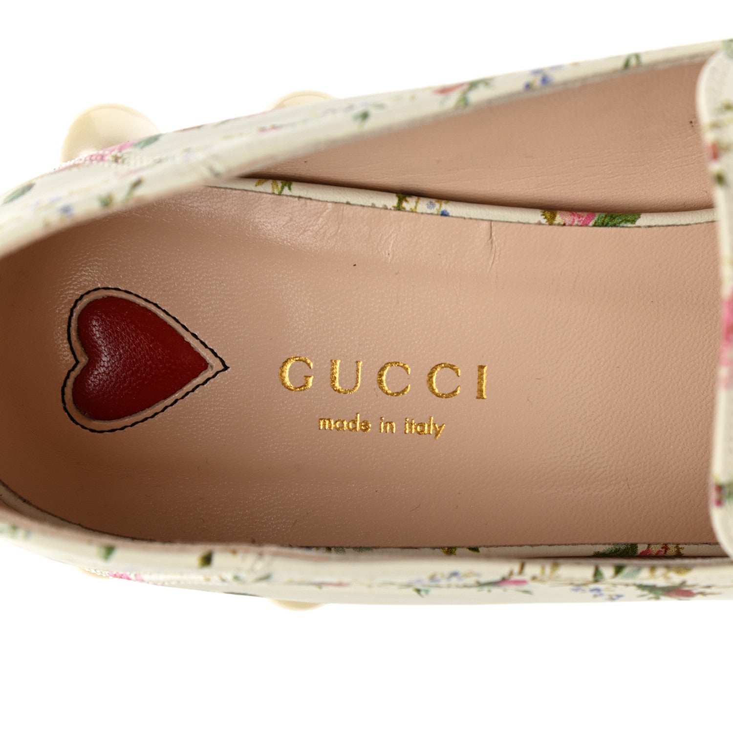 Gucci Calfskin Web Pearl Floral Embellished Peyton Loafer 38 White Multicolor 7 of 9
