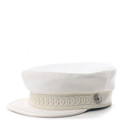 Hermes Double Linen Twill Cabourg Cap 56 White 1 of 8
