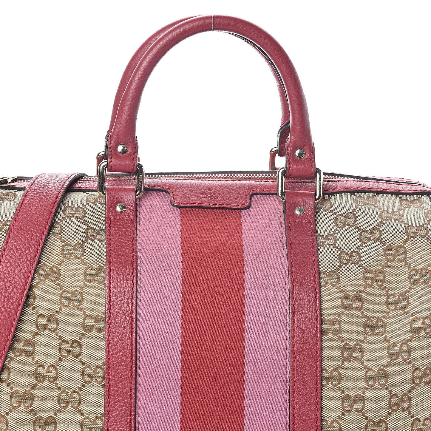 Monogram Cellarius Calfskin Vintage Web Medium Boston Beige Ebony Soft Burgundy Peonia Flower