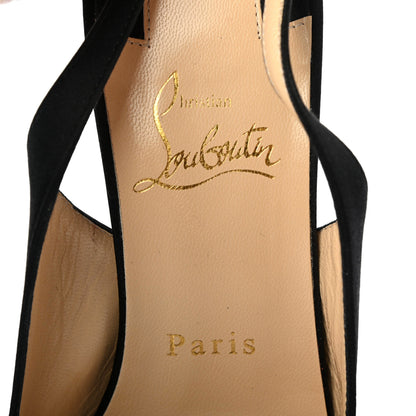 Christian Louboutin Crepe Satin Yasling 70 Slingback Pumps 38.5 Black 7 of 7