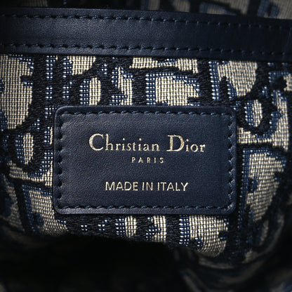 Christian Dior Wicker Oblique Drawstring Bucket Bag Blue 6 of 9