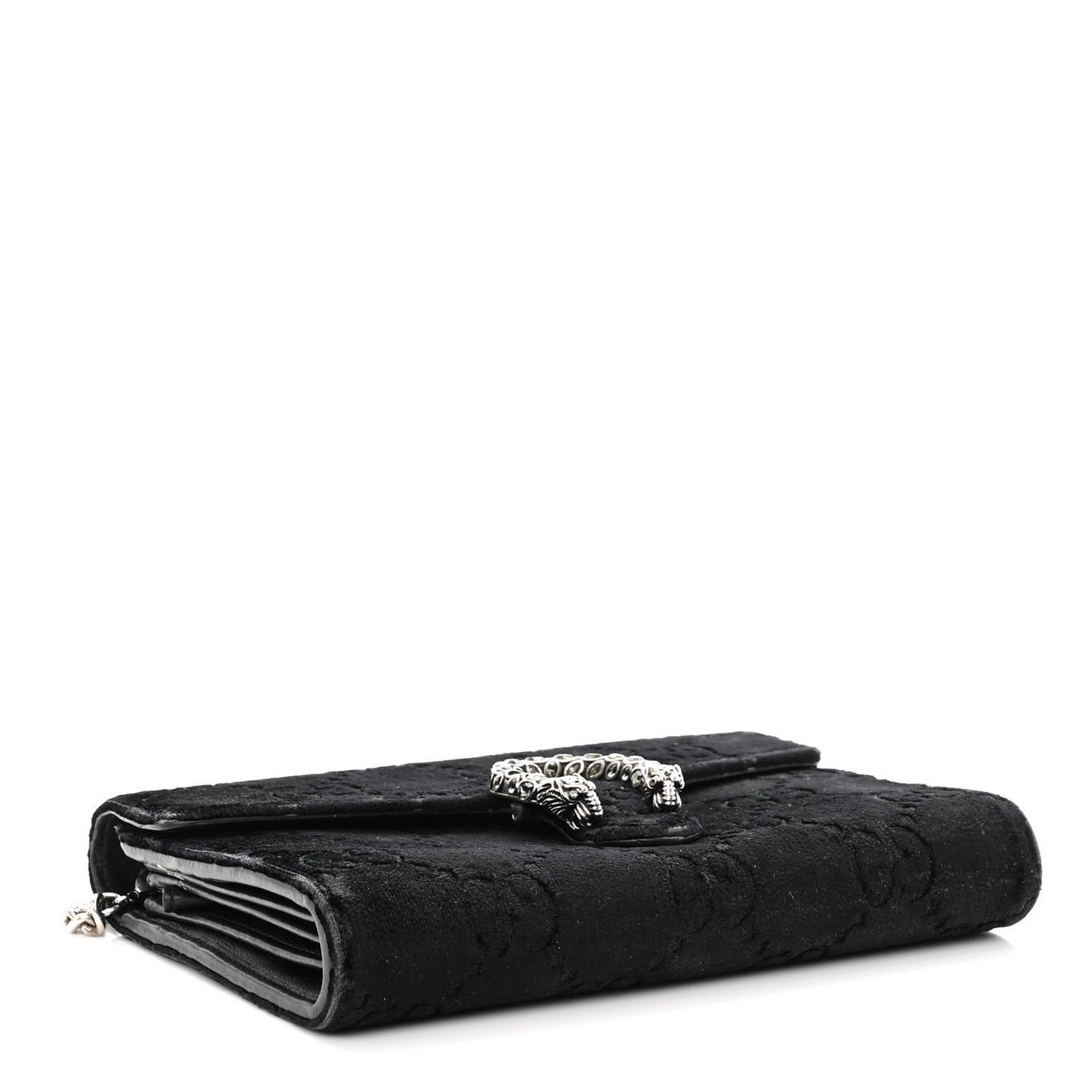 Velvet GG Monogram Mini Dionysus Chain Wallet Blue Beige Black