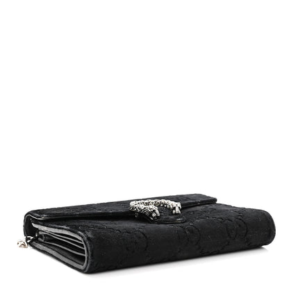 Gucci Velvet GG Monogram Mini Dionysus Chain Wallet Blue Beige Black 4 of 17
