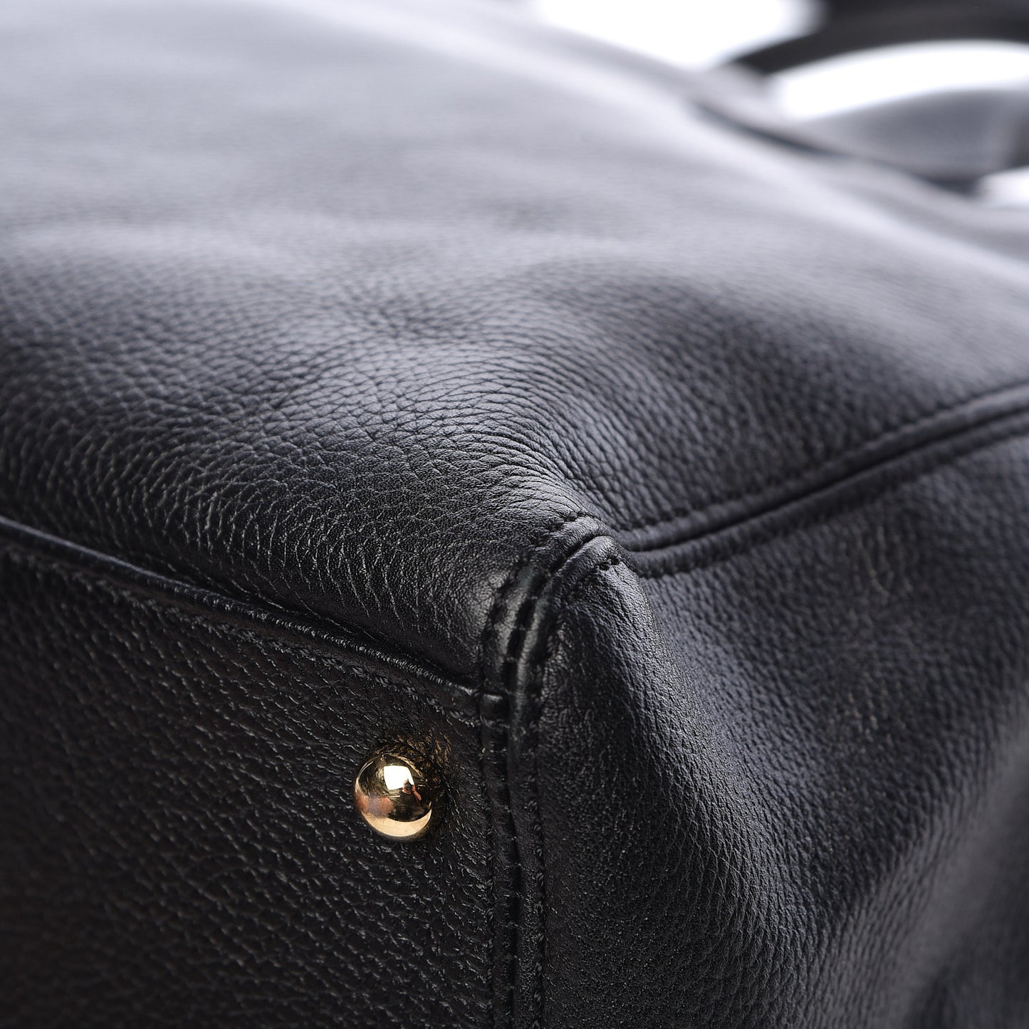 Calfskin Cerf Executive Shopper Tote Black