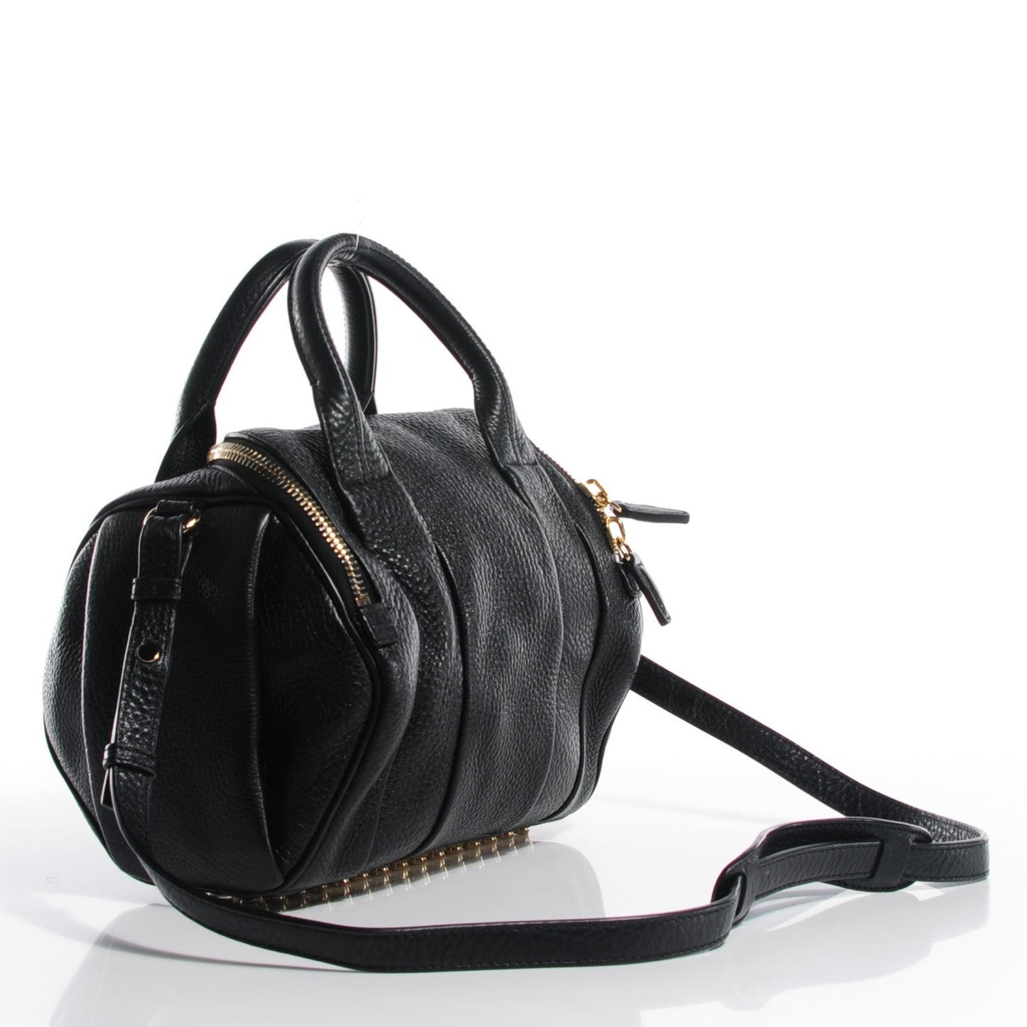 Pebbled Lambskin Rockie Black Pale Gold Hardware