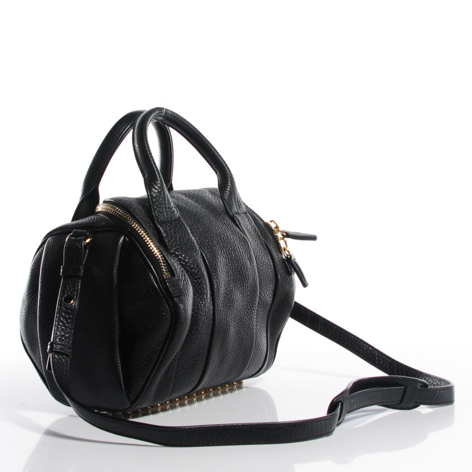 Alexander Wang Pebbled Lambskin Rockie Black Pale Gold Hardware 3 of 7