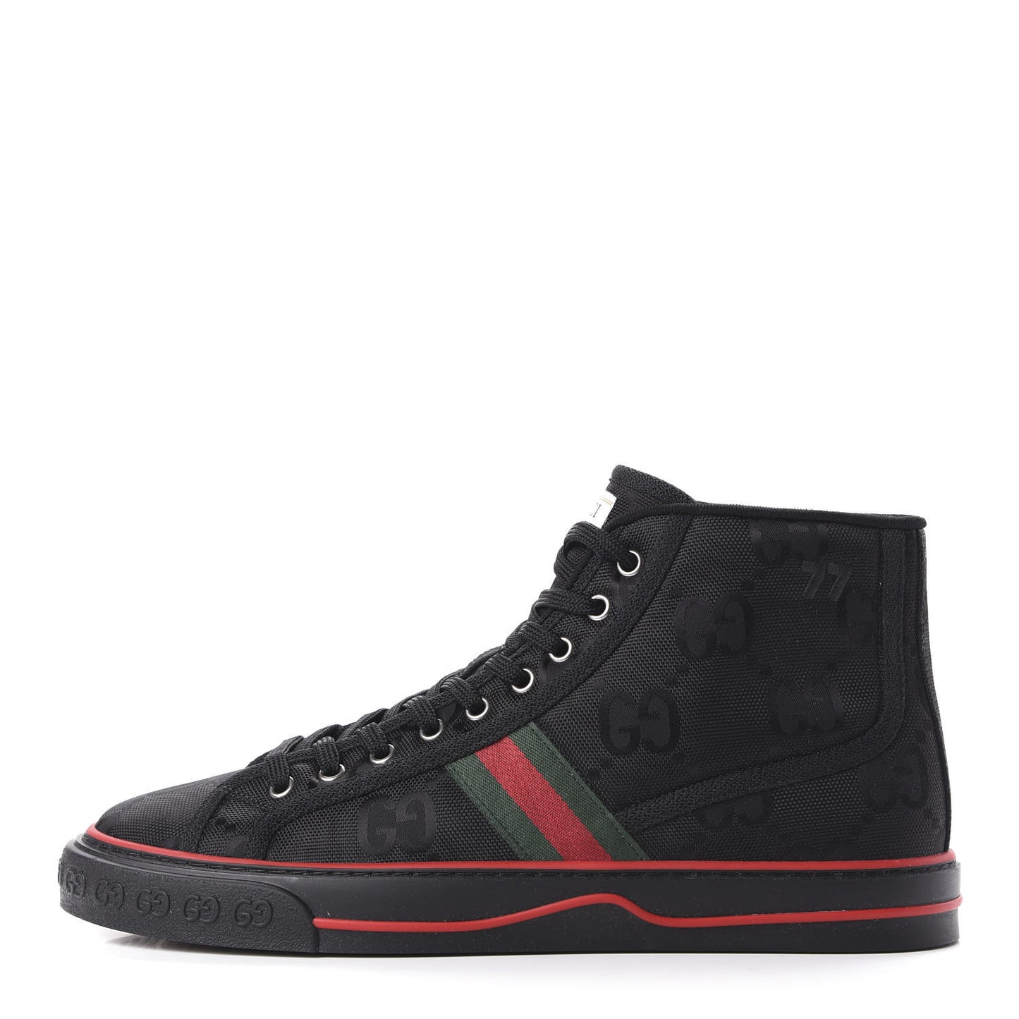 Econyl Nylon Web Monogram Off The Grid Mens 1977 Tennis High Top Sneakers 9.5 Black