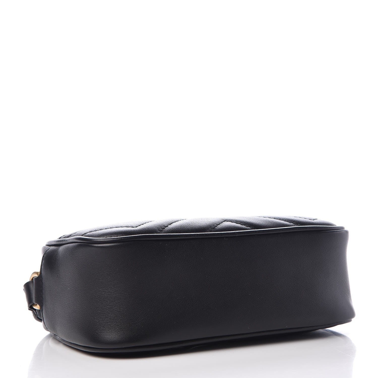 Gucci Calfskin Matelasse Mini GG Marmont Wrist Wallet Black 4 of 9