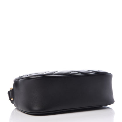 Gucci Calfskin Matelasse Mini GG Marmont Wrist Wallet Black 4 of 9