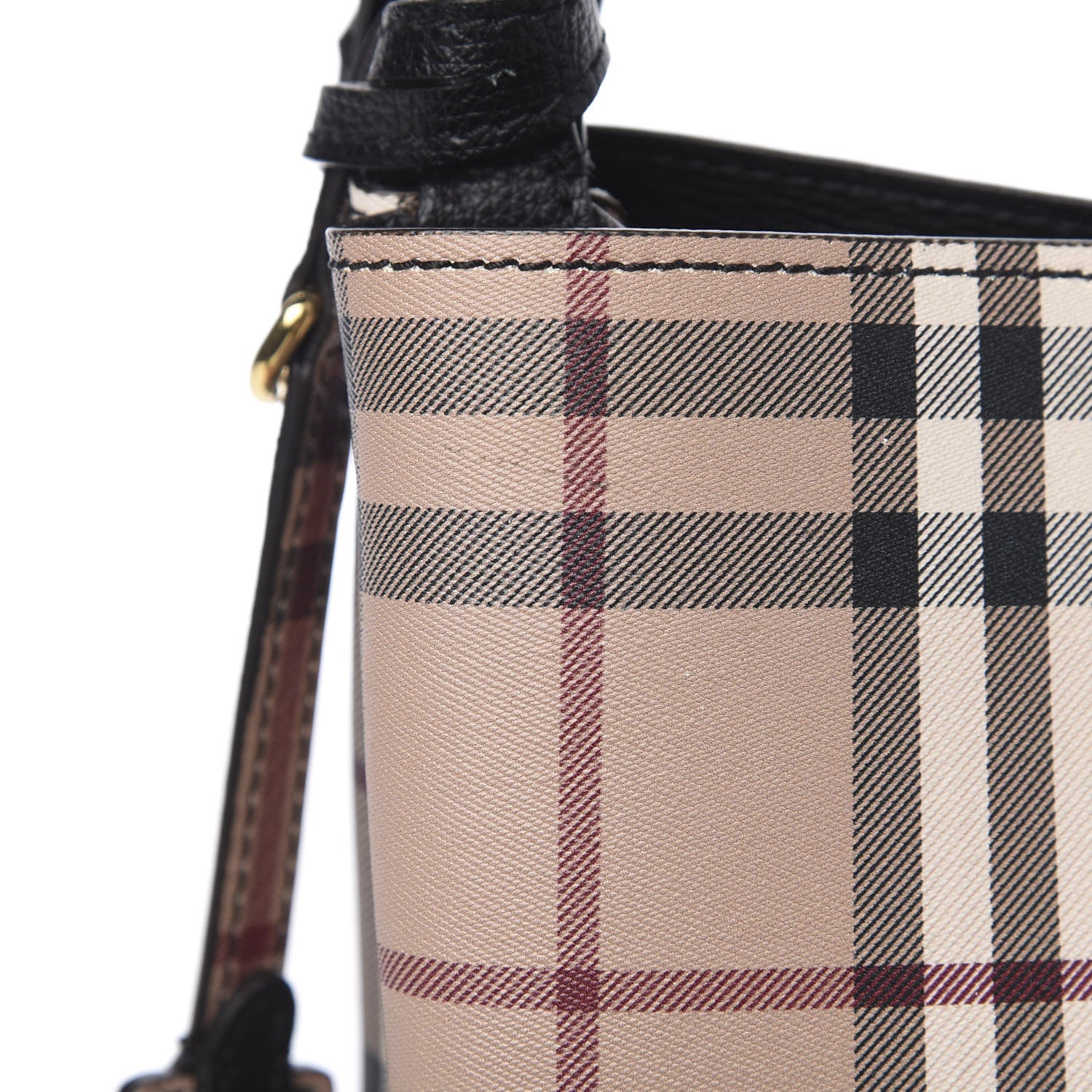 Burberry Haymarket Check Colours Small Lorne Bucket Crossbody Black 11 of 12